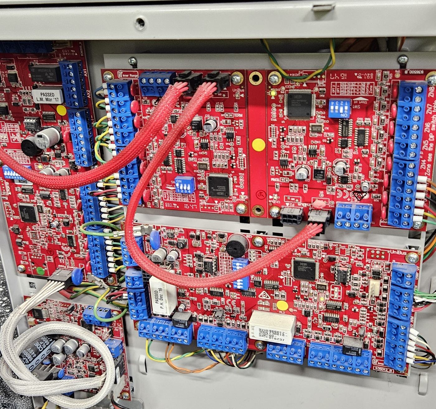 Access control controller board wiring being fault-found