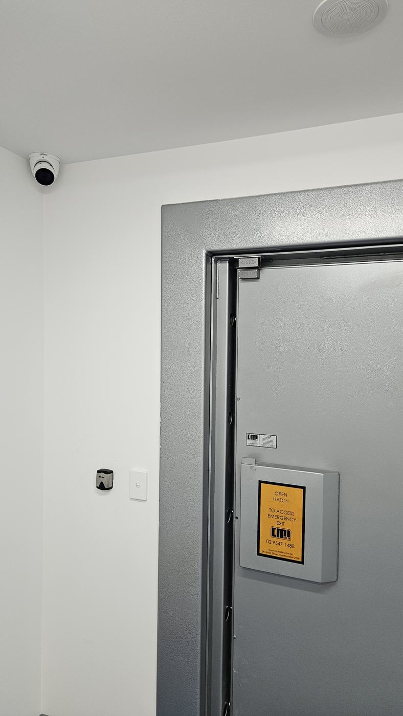 Discreet ceiling dome camera installed in a Melbourne office fitout Discreet ceiling dome camera installed in a Melbourne office fitout