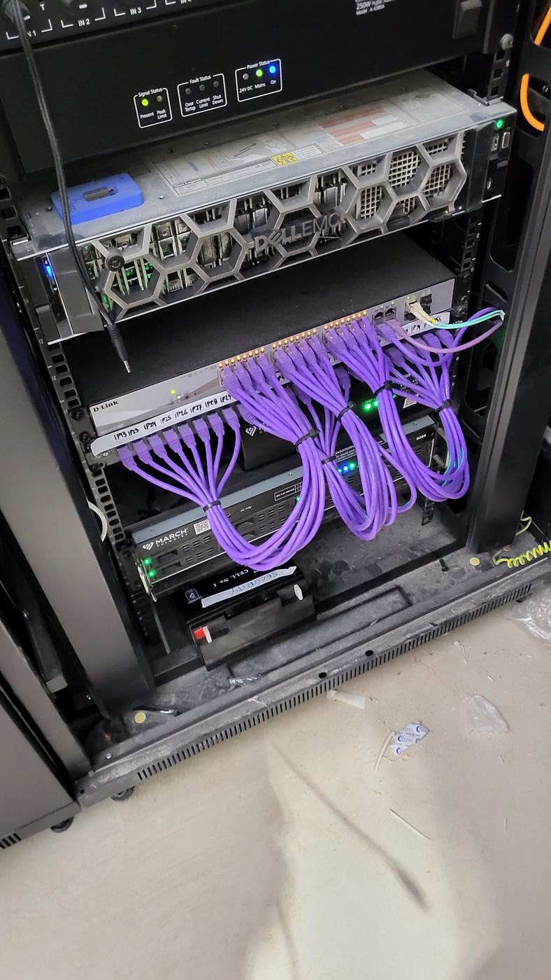 Network rack with structured cabling installed Network rack with structured cabling installed