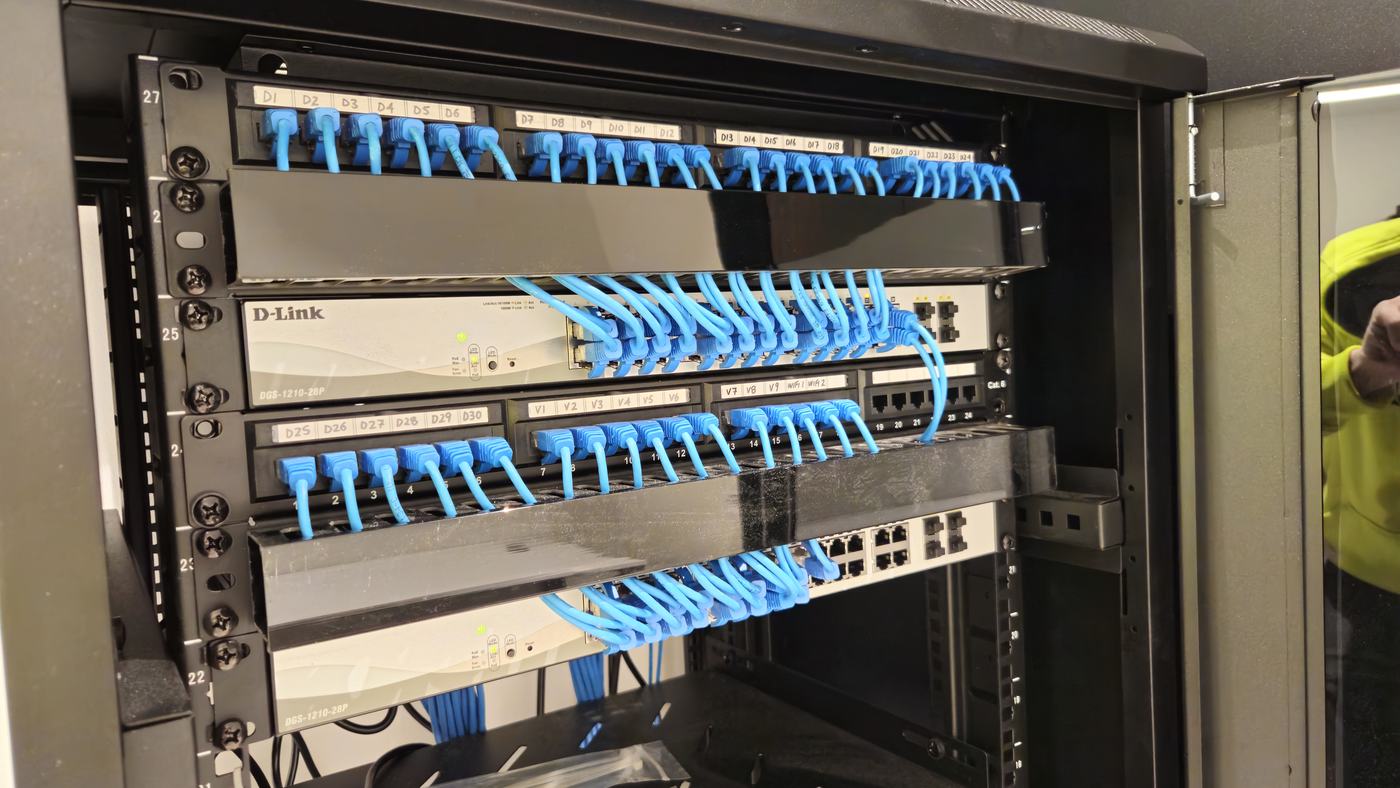 Structured data cabling terminated into a network rack in Melbourne Structured data cabling terminated into a network rack in Melbourne