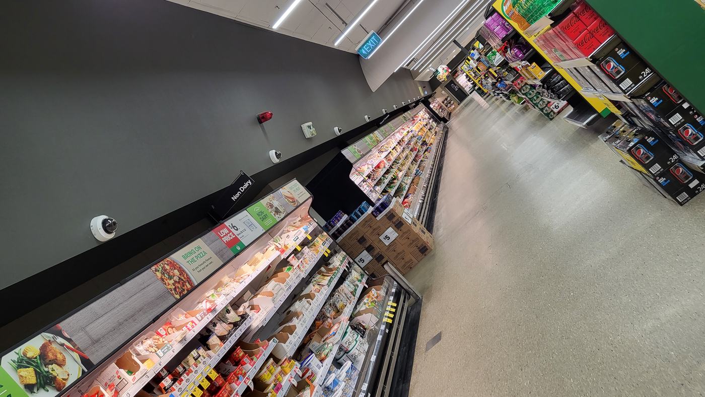 CCTV cameras covering a supermarket aisle in Melbourne