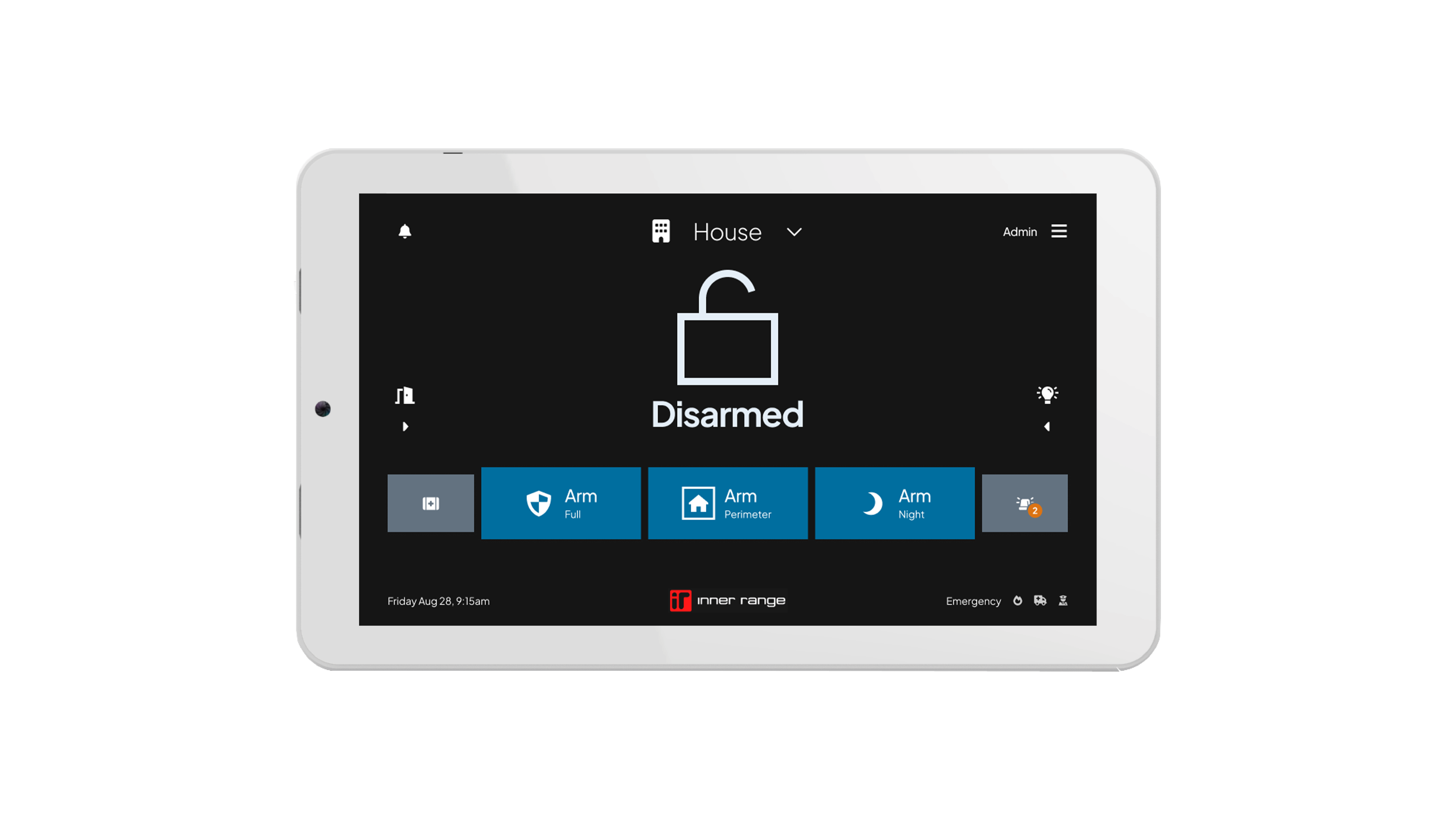 touch screen home disarmed